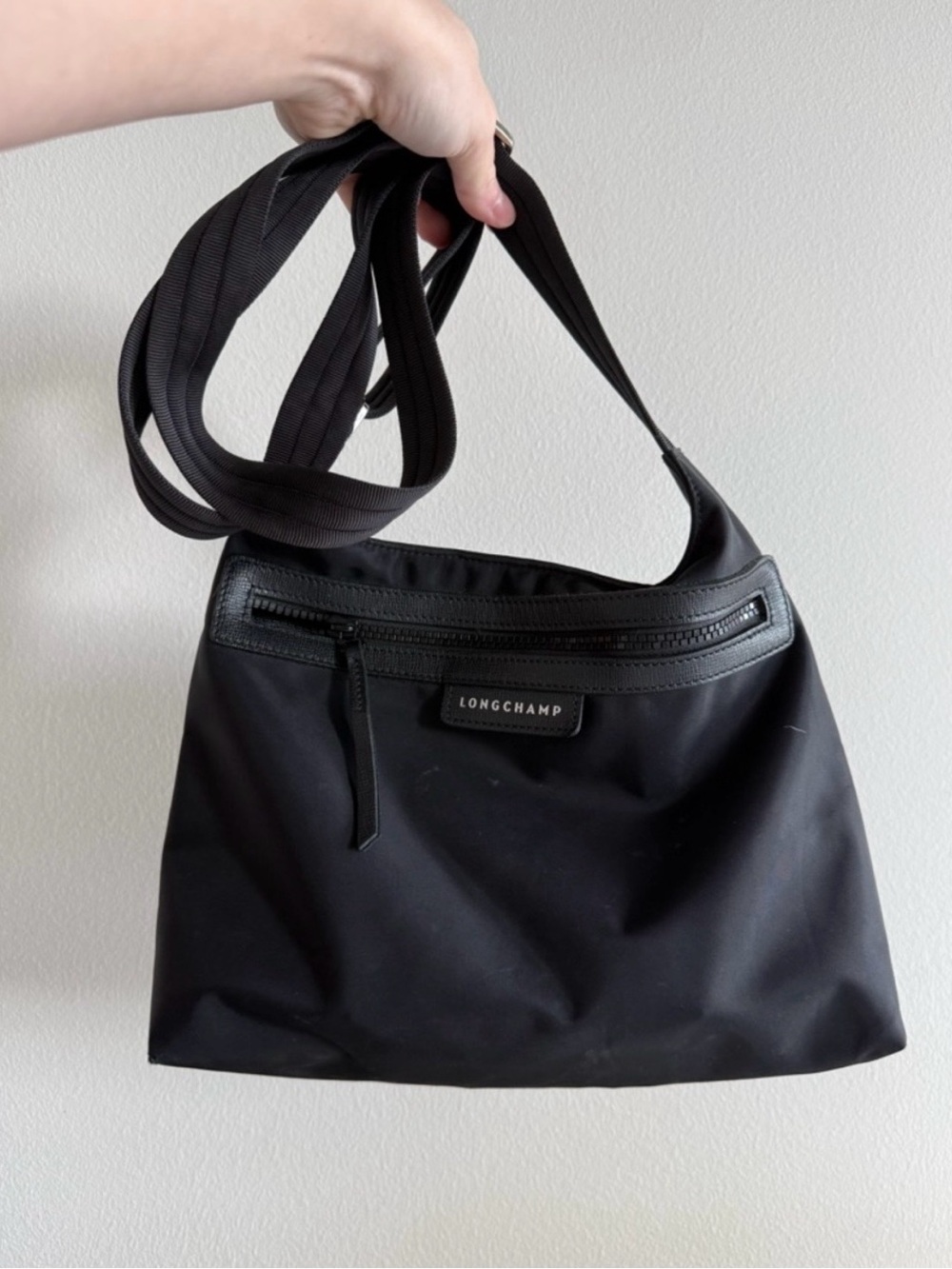Longchamp Black Nylon Crossbody shoulder bag